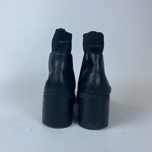 Steve Madden Erika Chelsea‎ Ankle Bootie Womens 8M Black Leather Elastic Goring - Picture 5 of 12